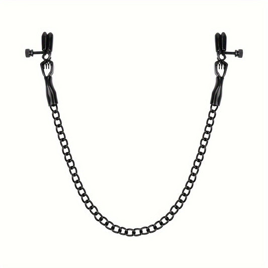 Metal BDSM Nipple Clamps with Single Chain for Couples
