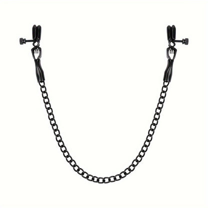 Metal BDSM Nipple Clamps with Single Chain for Couples