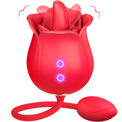 Rose Tongue Vibrator for Women - G Spot and Clitoral Stimulation