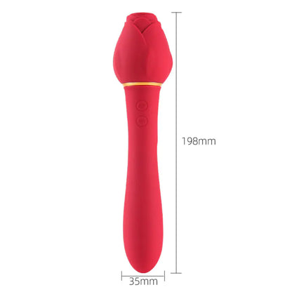 2 In 1 Rose Shaped Vibrating Clitoral Suction Toy