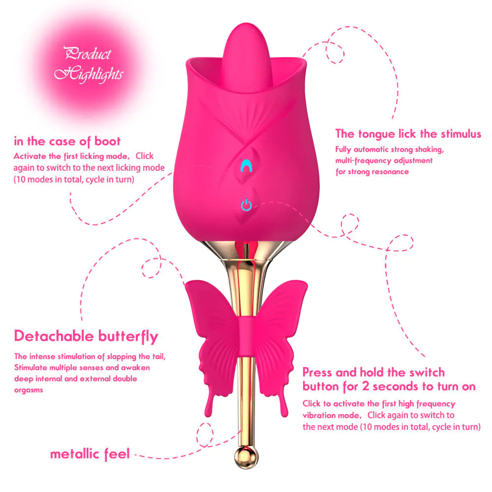 Rose's New Tongue Sucking Device with Vibrating Eggs