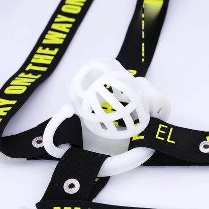Men's Chastity Lock with Three-Way Restraint Strap